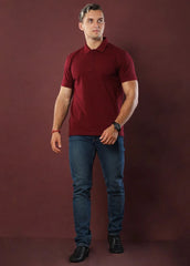 MAROON POLO T-SHIRT.