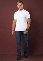 WHITE POLO T SHIRT.