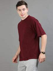 MAROON OVERSIZED T-SHIRT.