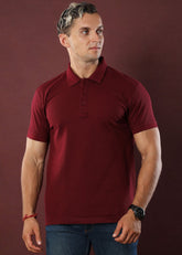 MAROON POLO T-SHIRT.