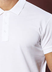 WHITE POLO T SHIRT.
